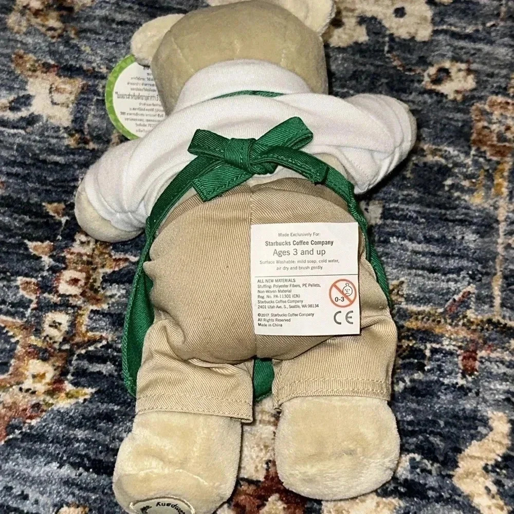 2017 thailand starbucks bearista teddy bear with green starbucks apron - Picture 6 of 8